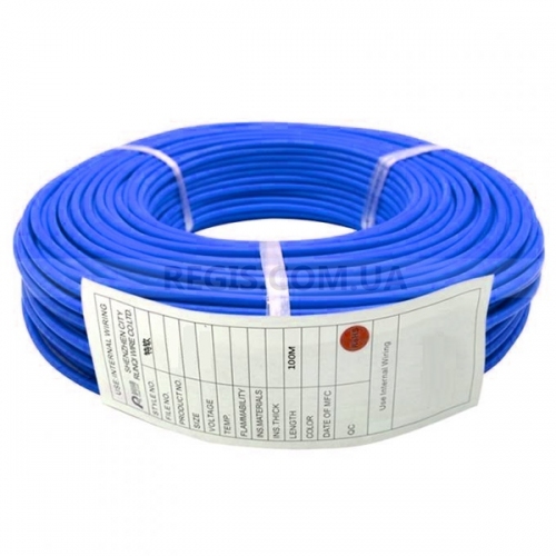 Провід силіконовий 22 AWG, 0.3 кв. мм, 60x0.08, синій, 100 метрів