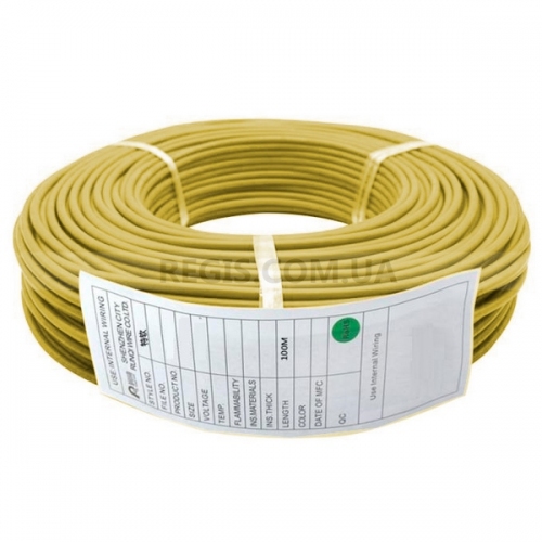 Провід силіконовий 22 AWG, 0.3 кв. мм, 60x0.08, жовтий, 100 метрів